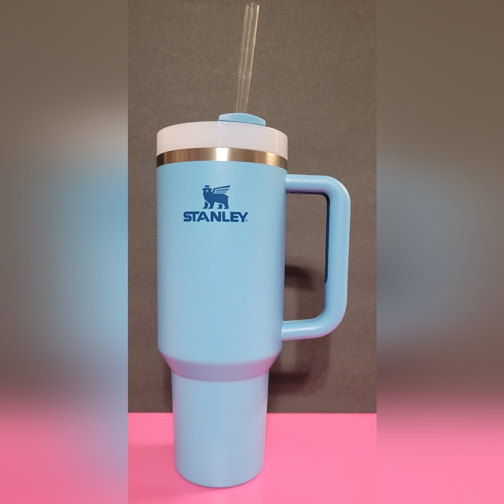 Stanley Light Blue 40 Oz Travel Mug with Straw